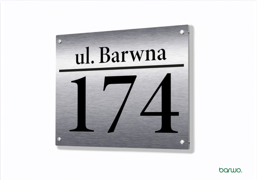 Tabliczka na dom z numerem i nazwą ulicy – styl klasyczny, wzór (art. 104-0012)